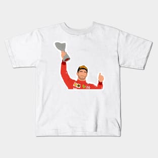 Charles Leclerc celebrating on the podium of the 2019 Abu Dhabi Grand Prix Kids T-Shirt